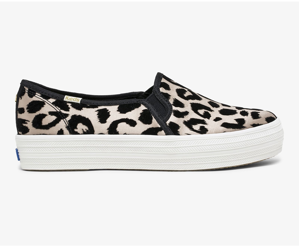 Slip Ons Keds Mujer Leopardo - Kate Spade New York Triple Decker Flocked Leopard - 0547-KWVXE